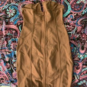 Tan Slim Tight Dress